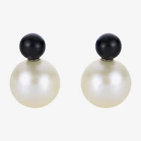 White Cultured Freshwater Pearl Sterling Silver 10mm Stud Earrings