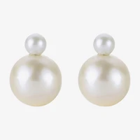 White Cultured Freshwater Pearl Sterling Silver Stud Earrings