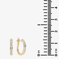 (H-I / Si2-I1) Womens 1/2 CT. T.W. Lab Grown White Diamond 10K Gold 19.8mm Hoop Earrings