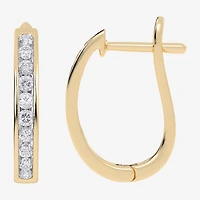 (H-I / Si2-I1) Womens 1/2 CT. T.W. Lab Grown White Diamond 10K Gold 19.8mm Hoop Earrings