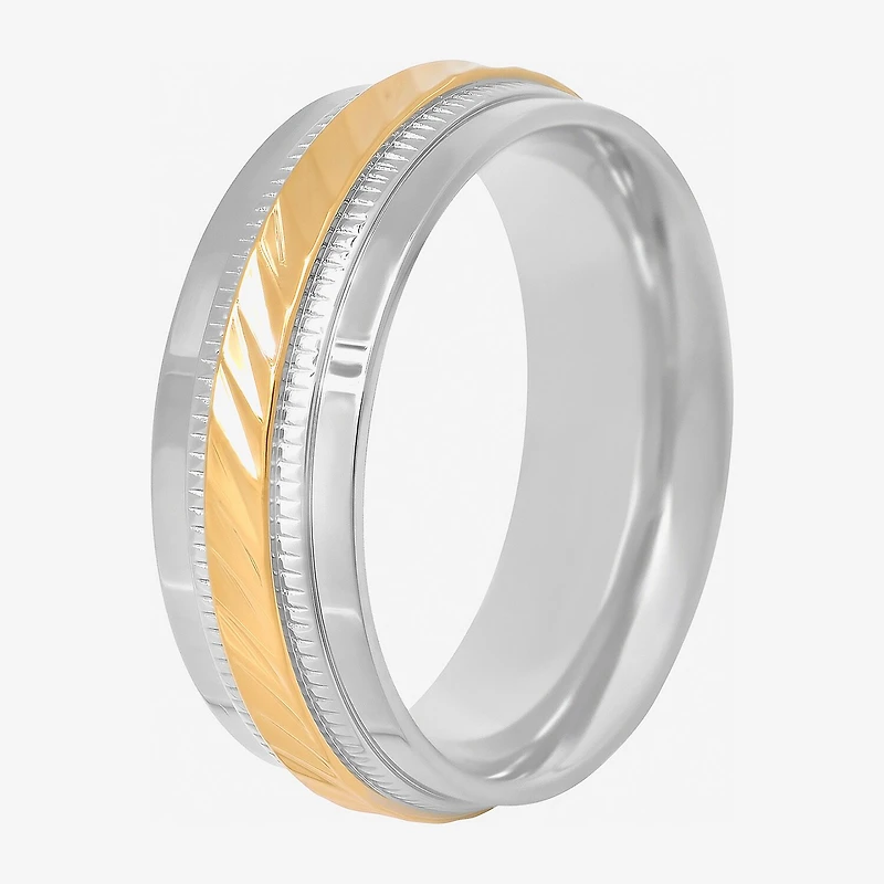 Mens 8mm Wedding Band Stainless Steel