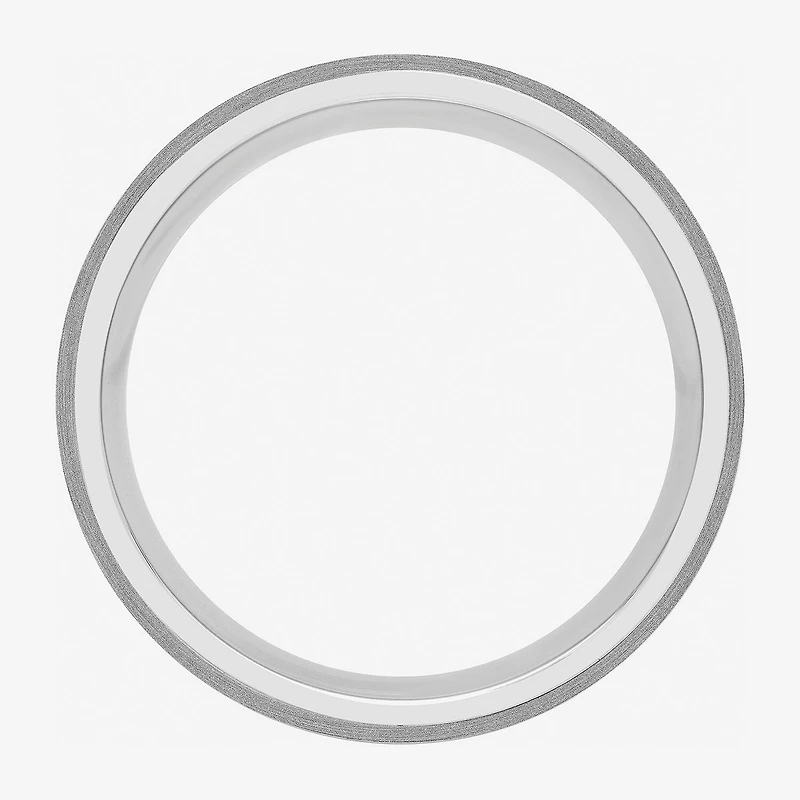 Mens Channel-Set Diamond Ring Stainless Steel