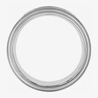 Mens Two-Tone Stainless Steel 1/7 CT.T.W. Natural Diamond Wedding Band