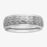 Mens Tungsten Carbide Hammered Wedding Band