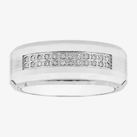 Mens 8MM 1/8 CT. T.W. Natural Diamond Cobalt Wedding Band