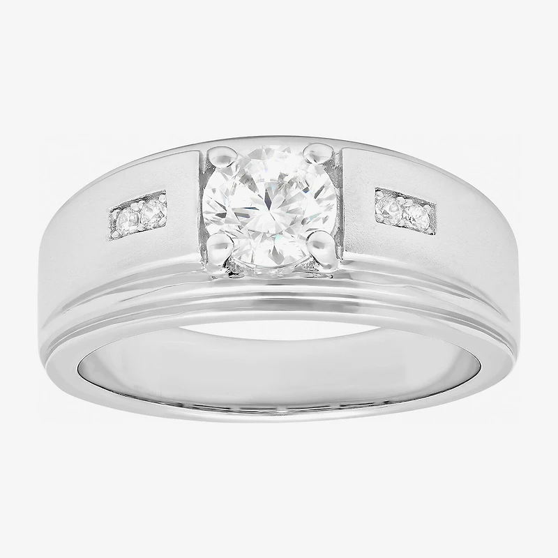 Mens Sterling Silver Cubic Zirconia Ring