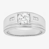 Mens Sterling Silver Cubic Zirconia Ring