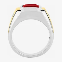 Mens Lab-Created Gemstone & White Sapphire Ring