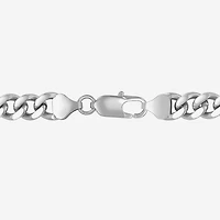 Mens Stainless Steel 24" 9mm Flat Curb Chain Necklace