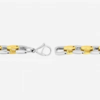 Men's Square Link Bracelet in Two-Tone Steel