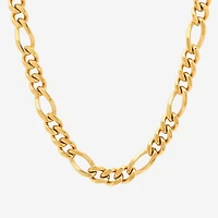 Mens Yellow Stainless Steel Figaro Chain