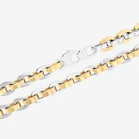 Mens Two-Tone Stainless Steel D-Link Chain