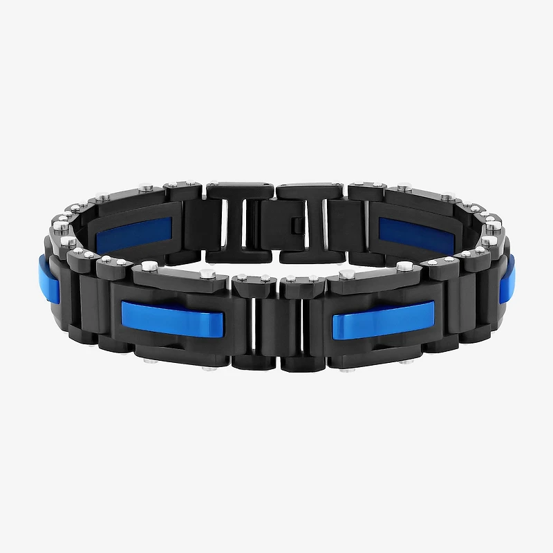 Mens Stainless Steel 8 1/2 Inch Solid Link Chain Bracelet