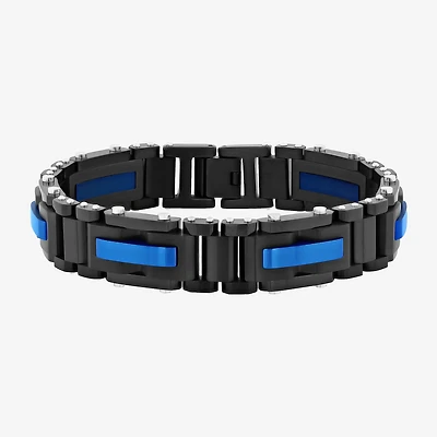 Mens Stainless Steel 8 1/2 Inch Solid Link Chain Bracelet