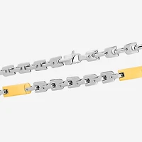 Mens Two-Tone Stainless Steel Link Necklace