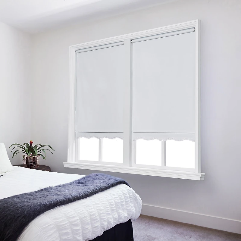 Paige Cut-To-Width Cordless Blackout Fringed Roller Shade
