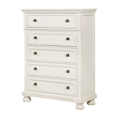 Avalon Furniture Wright 5 Drawer Chest in Oyster White