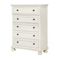 Avalon Furniture Wright 5 Drawer Chest in Oyster White