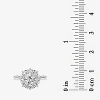 Grown Gorgeous (F, Vs2) Womens 1 1/2 CT. T.W. Lab White Diamond 14K Gold Round Halo Cocktail Ring