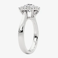 Grown Gorgeous (F, Vs2) Womens 1 1/2 CT. T.W. Lab White Diamond 14K Gold Round Halo Cocktail Ring