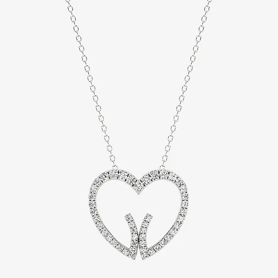 Grown Gorgeous (F, Vs2) Womens 1/2 CT. T.W. Lab White Diamond 14K Gold Heart 18 Inch Pendant Necklace