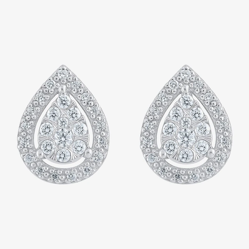 Diamond Blossom (G, Si2) 1/4 CT. T.W. Lab Grown White Diamond 10K Gold 10.1mm Pear Stud Earrings