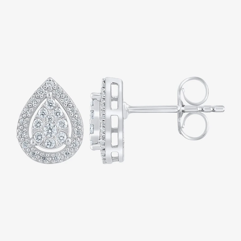 Diamond Blossom (G, Si2) 1/4 CT. T.W. Lab Grown White Diamond 10K Gold 10.1mm Pear Stud Earrings