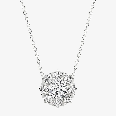Grown Gorgeous (F,Vs2) Womens 1 1/2 CT. T.W. Lab Grown White Diamond 14K Gold Round 18 Inch Pendant Necklace