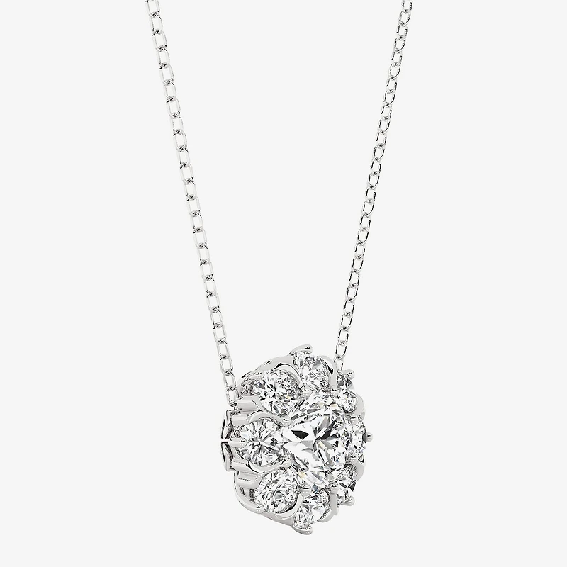Grown Gorgeous (F,Vs2) Womens 1 1/2 CT. T.W. Lab Grown White Diamond 14K Gold Round 18 Inch Pendant Necklace