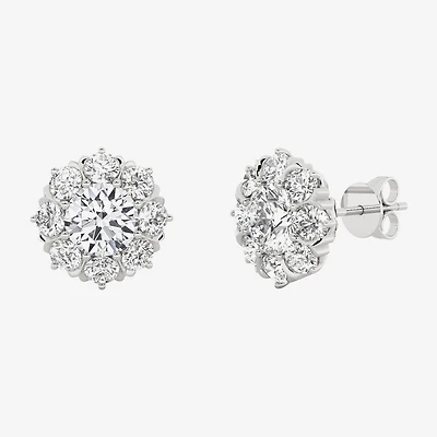 Grown Gorgeous (F,Vs2) 2 1/10 CT. T.W. Lab White Diamond 14K Gold 10.2mm Round Stud Earrings