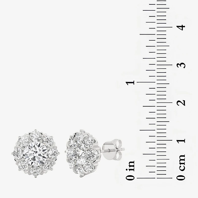 Grown Gorgeous (F,Vs2) 2 1/10 CT. T.W. Lab White Diamond 14K Gold 10.2mm Round Stud Earrings