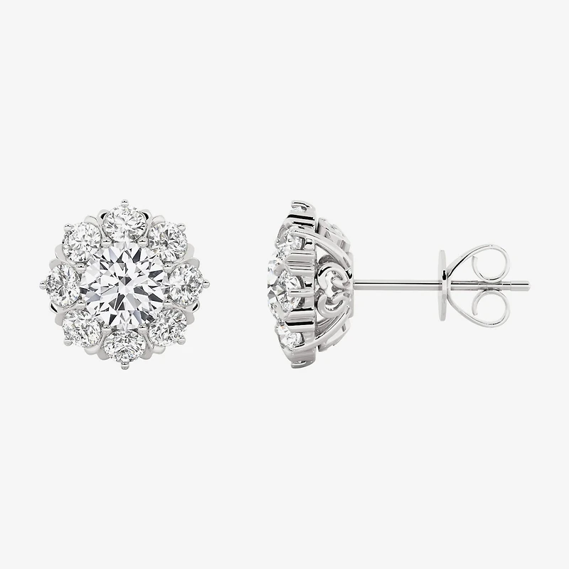 Grown Gorgeous (F,Vs2) 2 1/10 CT. T.W. Lab White Diamond 14K Gold 10.2mm Round Stud Earrings