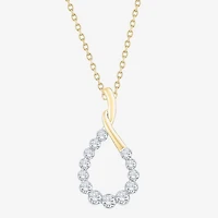 Floating Diamonds (F, Vs2) Womens 1 CT. T.W. Lab Grown White Diamond 14K Gold 18 Inch Pendant Necklace