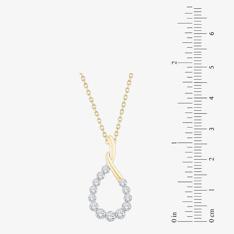 Floating Diamonds (F, Vs2) Womens 1 CT. T.W. Lab Grown White Diamond 14K Gold 18 Inch Pendant Necklace