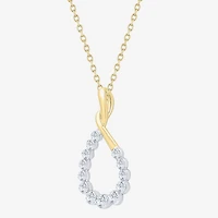 Floating Diamonds (F, Vs2) Womens 1 CT. T.W. Lab Grown White Diamond 14K Gold 18 Inch Pendant Necklace