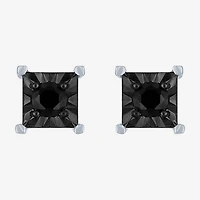1/2 CT. T.W. Natural Black Diamond Sterling Silver 8.5mm Stud Earrings