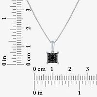 Womens 1/ CT. T.W. Natural Black Diamond Sterling Silver 18 Inch Pendant Necklace