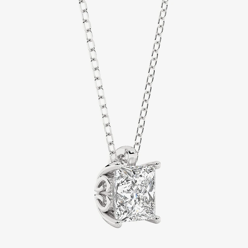 Grown Gorgeous (F,Vs2) Womens 1 1/8 CT. T.W. Lab-Grown Diamond 14K Gold or Platinum 18 Inch Princess Pendant Necklace