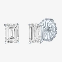 ( /E-F/Si1-Si2 ) 3 CT. T.W. Lab-GrownDiamond 14K Gold 8.1mm Emerald Stud Earrings