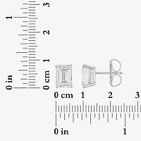 ( /E-F/Si1-Si2 ) 3 CT. T.W. Lab-GrownDiamond 14K Gold 8.1mm Emerald Stud Earrings