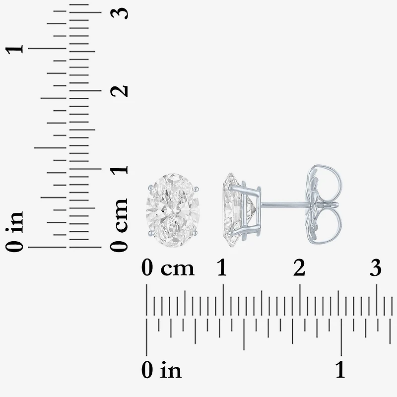 ( E-F/Si1-Si2 ) 3 CT. T.W. Lab-Grown Diamond 14K Gold 9mm Oval Stud Earrings