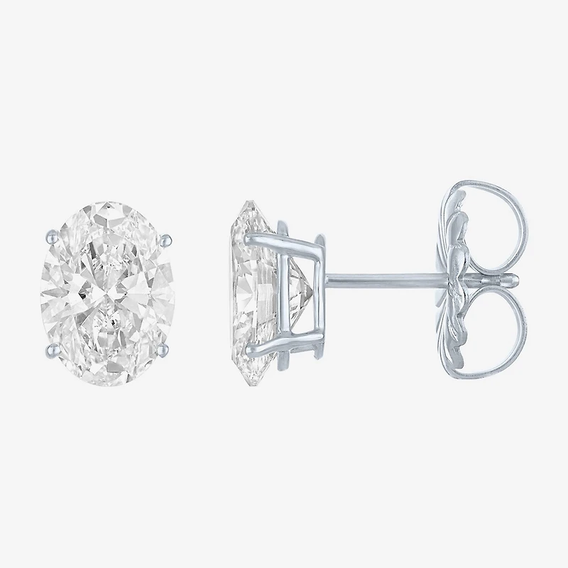( E-F/Si1-Si2 ) 3 CT. T.W. Lab-Grown Diamond 14K Gold 9mm Oval Stud Earrings