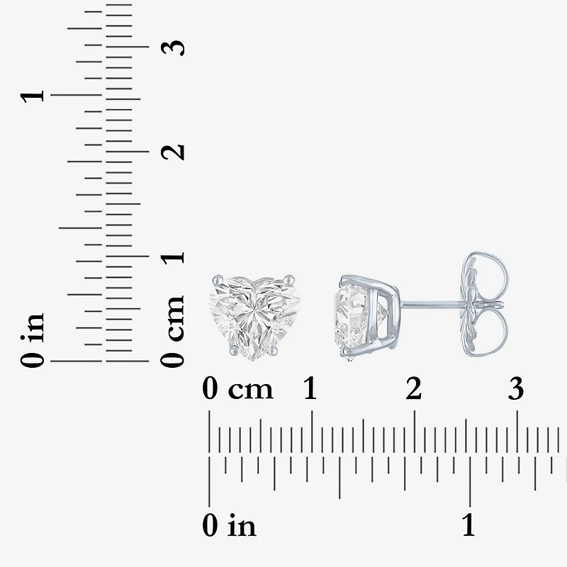 ( E-F/Si1-Si2 ) 3 CT. T.W. Lab-Grown Diamond 14K Gold 8.1mm Heart Stud Earrings