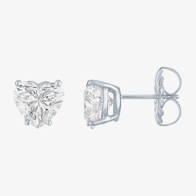 ( E-F/Si1-Si2 ) 3 CT. T.W. Lab-Grown Diamond 14K Gold 8.1mm Heart Stud Earrings