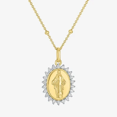 Miraculous(G-H, Si2-I1) Womens 1/4 CT. T.W. Lab Grown White Diamond 14K Gold Over Silver Round 18 Inch Pendant Necklace