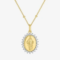 Miraculous(G-H, Si2-I1) Womens 1/4 CT. T.W. Lab Grown White Diamond 14K Gold Over Silver Round 18 Inch Pendant Necklace