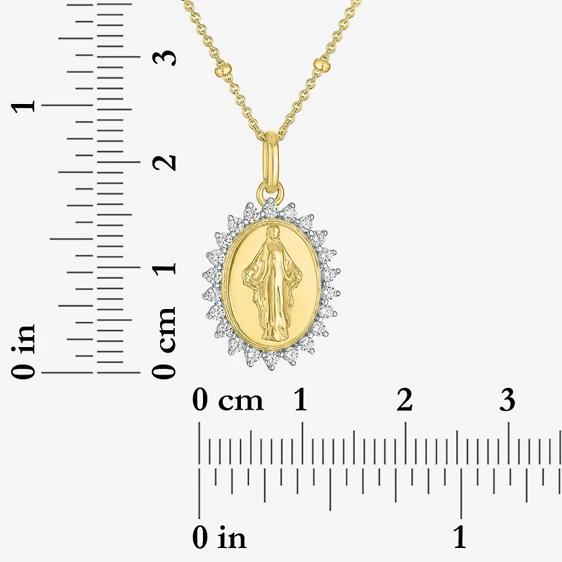 Miraculous(G-H, Si2-I1) Womens 1/4 CT. T.W. Lab Grown White Diamond 14K Gold Over Silver Round 18 Inch Pendant Necklace