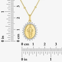 Miraculous(G-H, Si2-I1) Womens 1/4 CT. T.W. Lab Grown White Diamond 14K Gold Over Silver Round 18 Inch Pendant Necklace