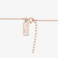 Rose (I, I2) Womens 5/8 CT. T.W. Lab Grown White Diamond 14K Rose Gold Over Silver Flower 18 Inch Pendant Necklace