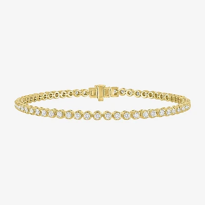 (G-H / Si2-I1) Womens 2 CT. T.W. Lab Grown White Diamond Sterling Silver 7.25 Inch Tennis Bracelet